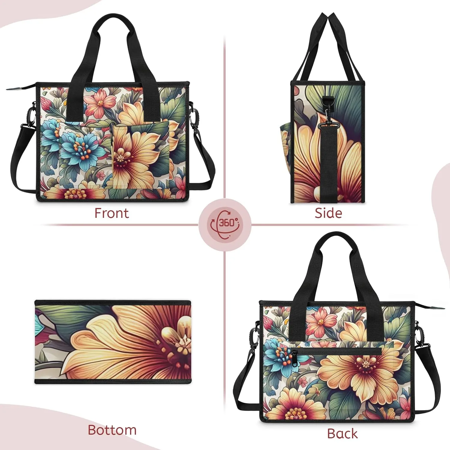 Women Fashion Tote Bag Wallet Shoulder Bags Set 3PCS Top Handle Satchel Purse Large Zippered Handbag Daily Use