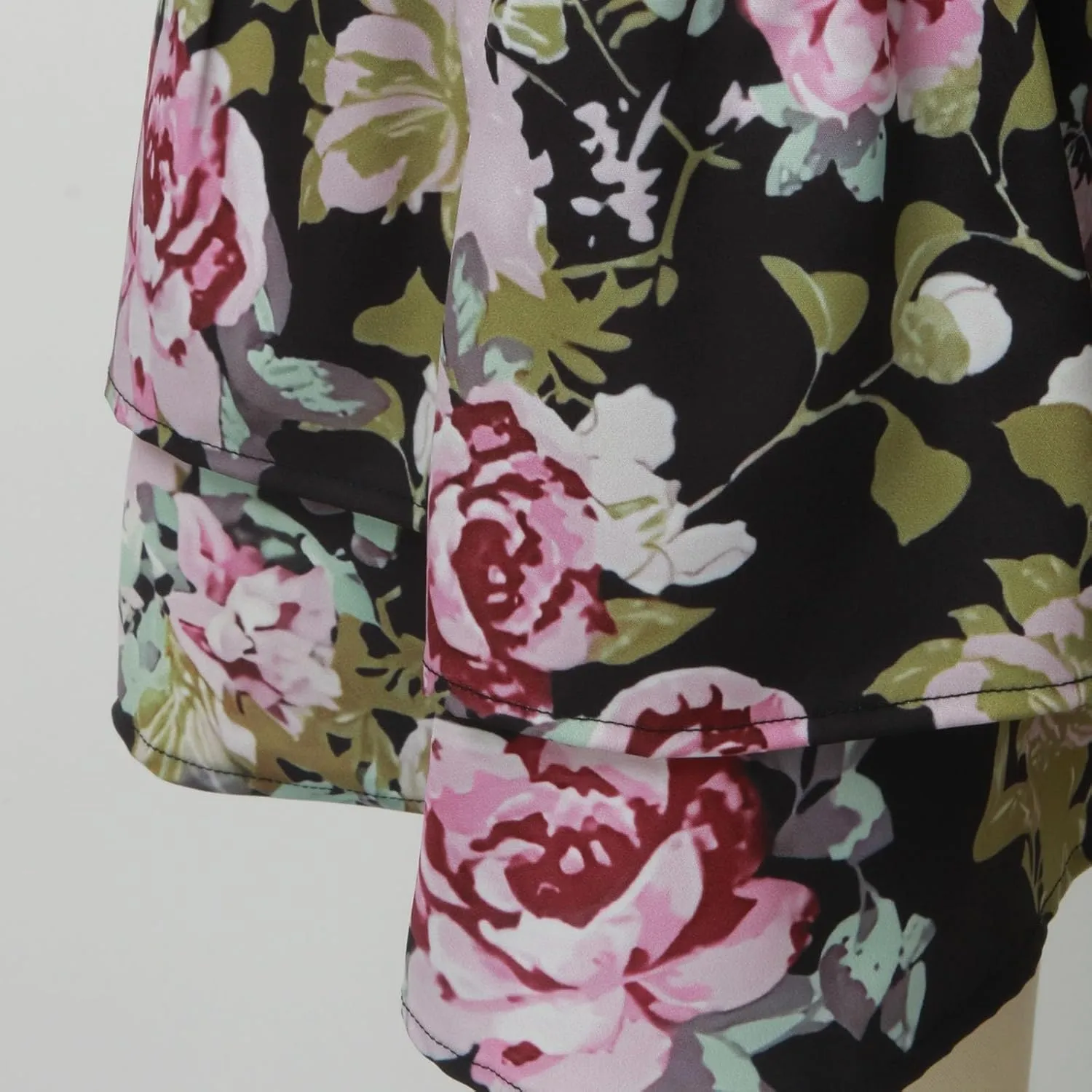 Women Midi Skirt Summer Floral Flowy Long Skirts Boho Elastic High Waist A-Line Swing Skirts Beach Vacation Dress