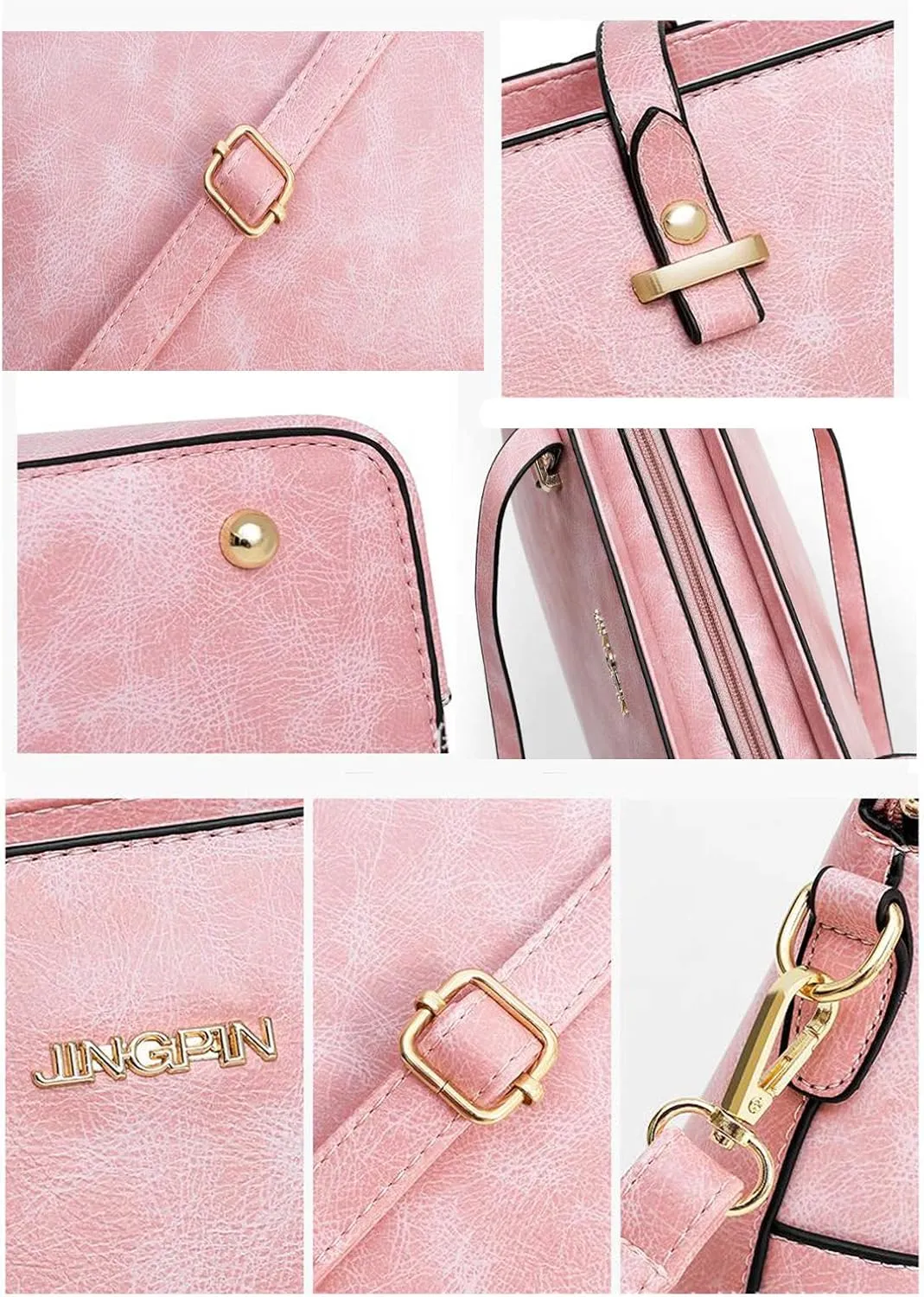Women Synthetic PU Leather Tote Satchel Crossbody Hobo 5pcs Handbags Shoulder Laptop Messenger Wristlet Card Bags