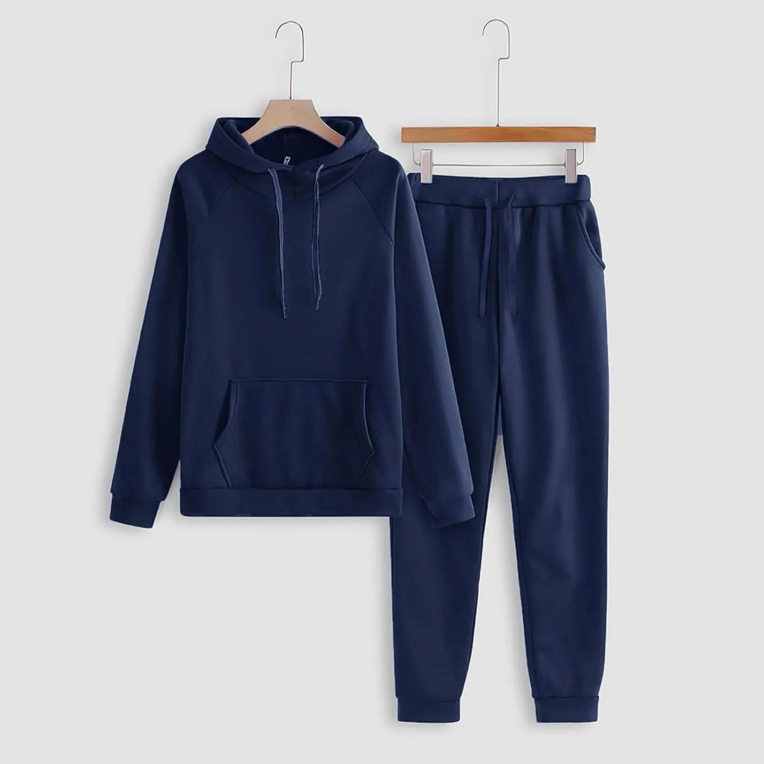 Womens 2 Piece Outfits Suit Solid Color Long Sleeved Hoodie Trousers Sweatershirt Sports Suit Warm Hooded Sport Suit