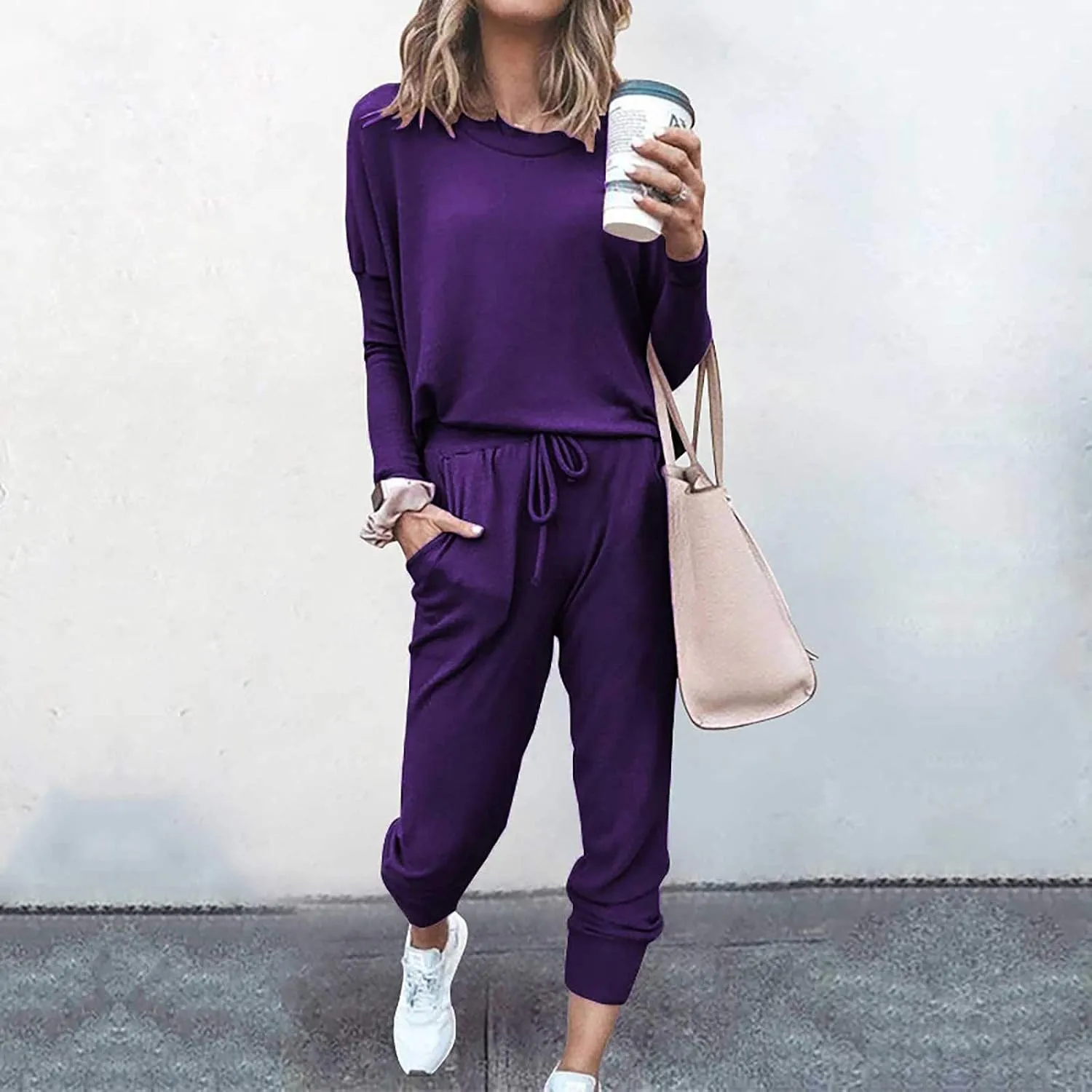 Womens 2 Piece Outfits Top Pants Sets Long Sleeve Wear Sports Suit Sweatsuit for Women 2 Piece Set Women Sweat Suits