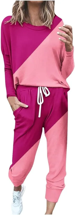 Womens 2 Piece Outfits Top Pants Sets Long Sleeve Wear Sports Suit Sweatsuit for Women 2 Piece Set Women Sweat Suits