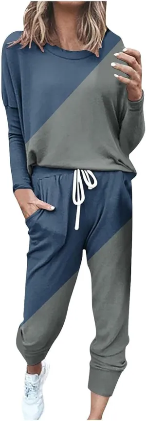 Womens 2 Piece Outfits Top Pants Sets Long Sleeve Wear Sports Suit Sweatsuit for Women 2 Piece Set Women Sweat Suits