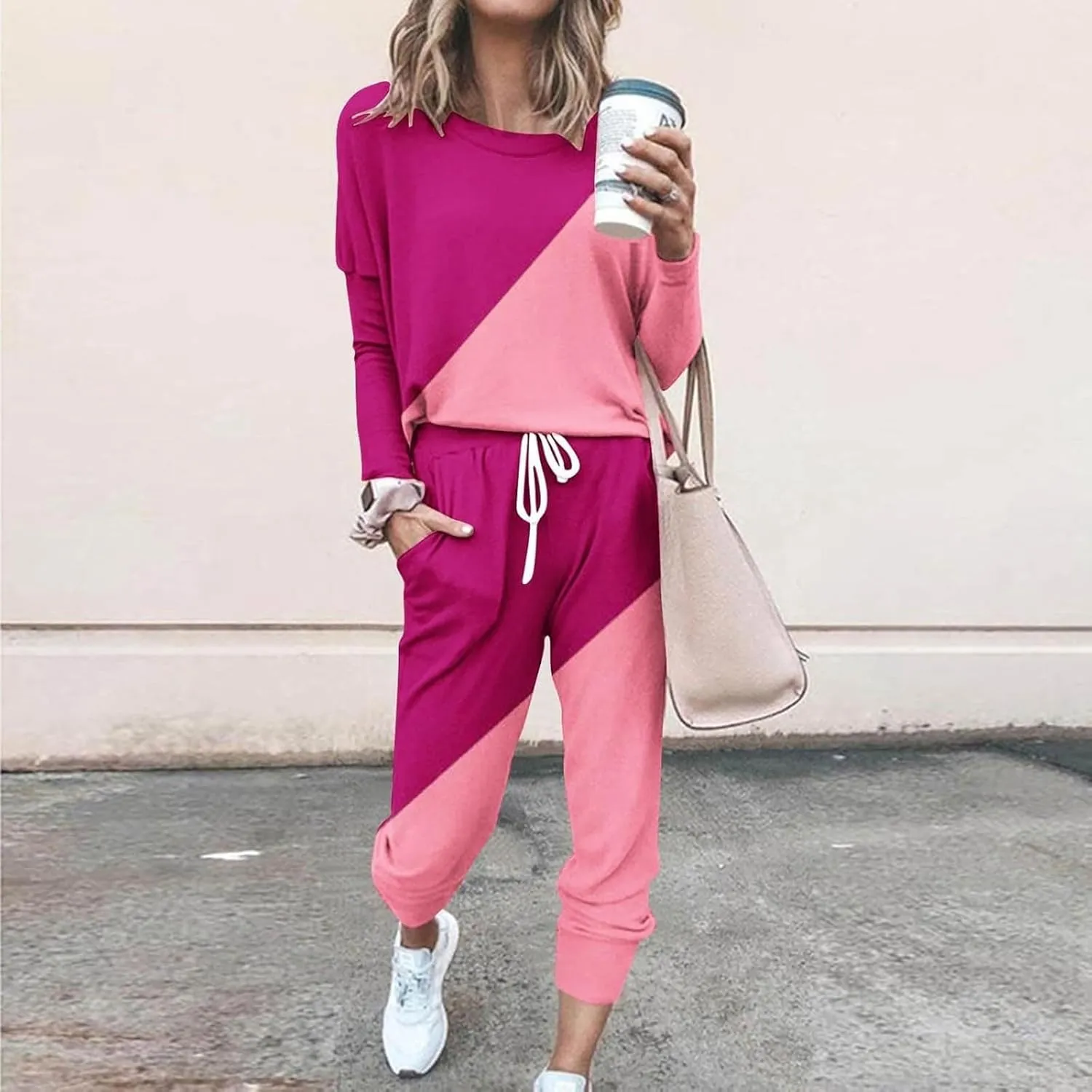 Womens 2 Piece Outfits Top Pants Sets Long Sleeve Wear Sports Suit Sweatsuit for Women 2 Piece Set Women Sweat Suits
