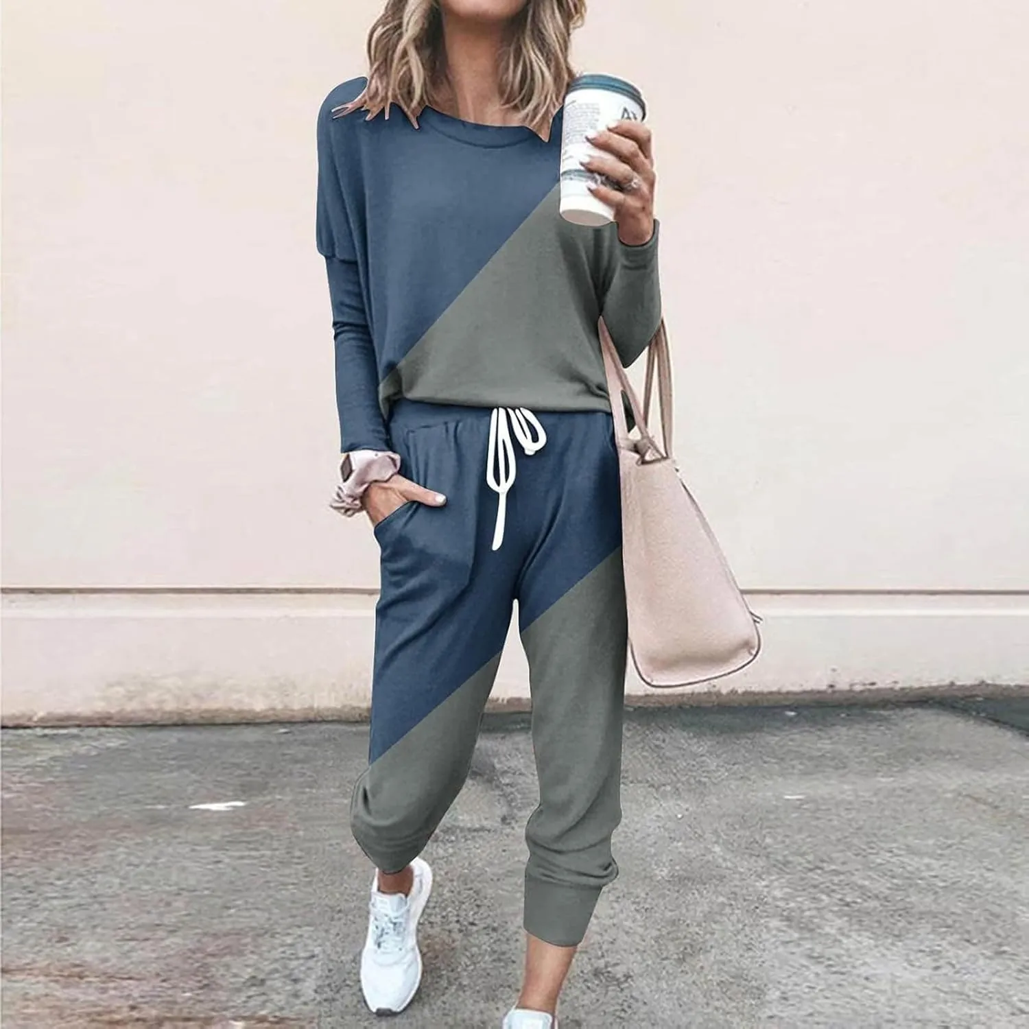 Womens 2 Piece Outfits Top Pants Sets Long Sleeve Wear Sports Suit Sweatsuit for Women 2 Piece Set Women Sweat Suits