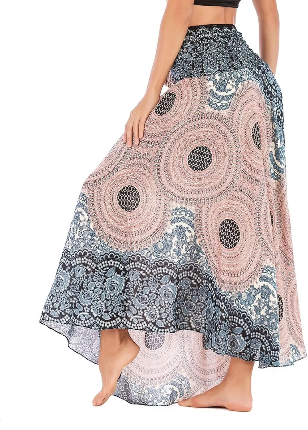 Women's Boho Dresses Ruffle Skirt Summer High Waisted Vintage Spring Belted Beach Casual Sundress
