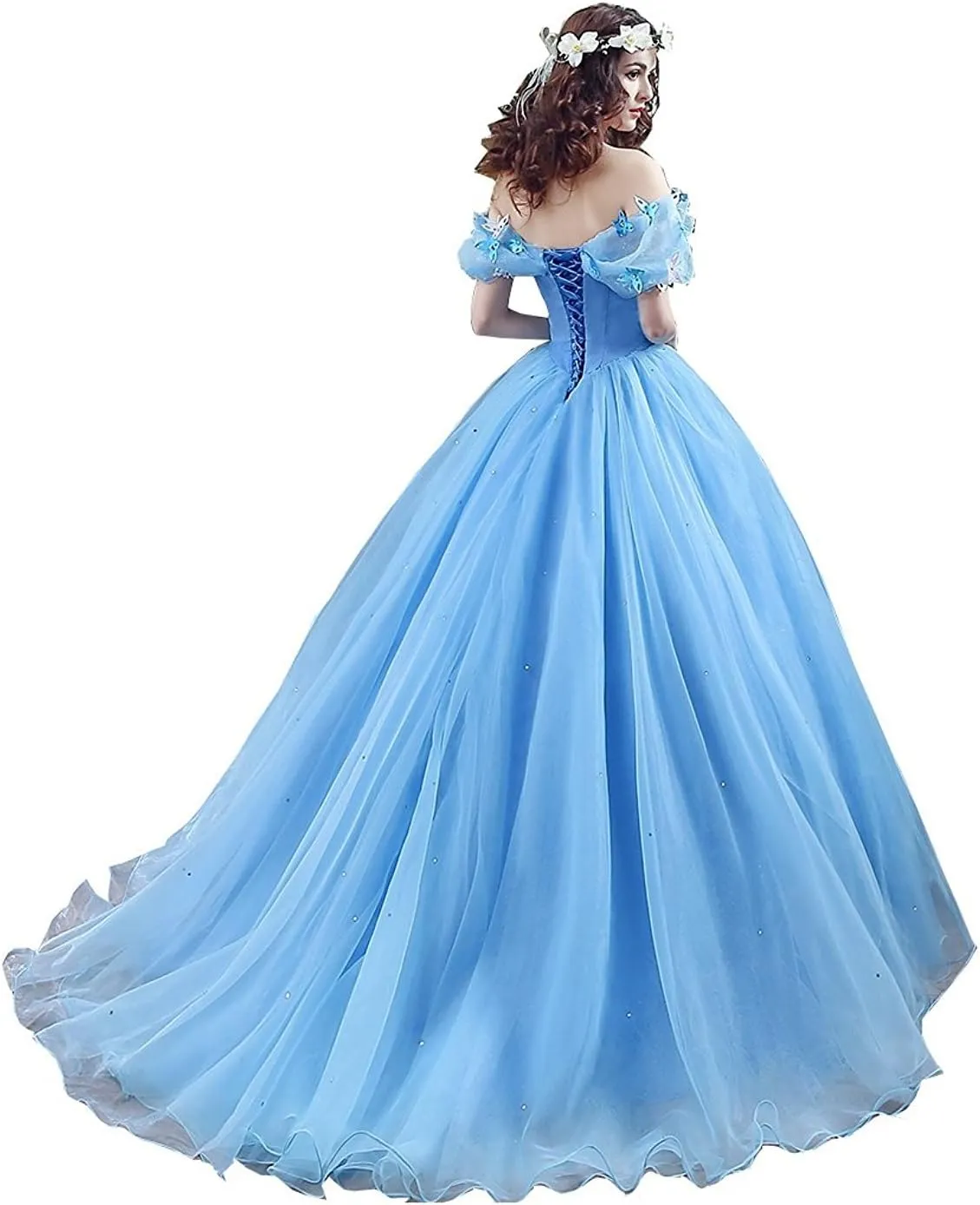 Womens Cinderella Quinceanera Dress Puffy Prom Gowns Wedding Dresses