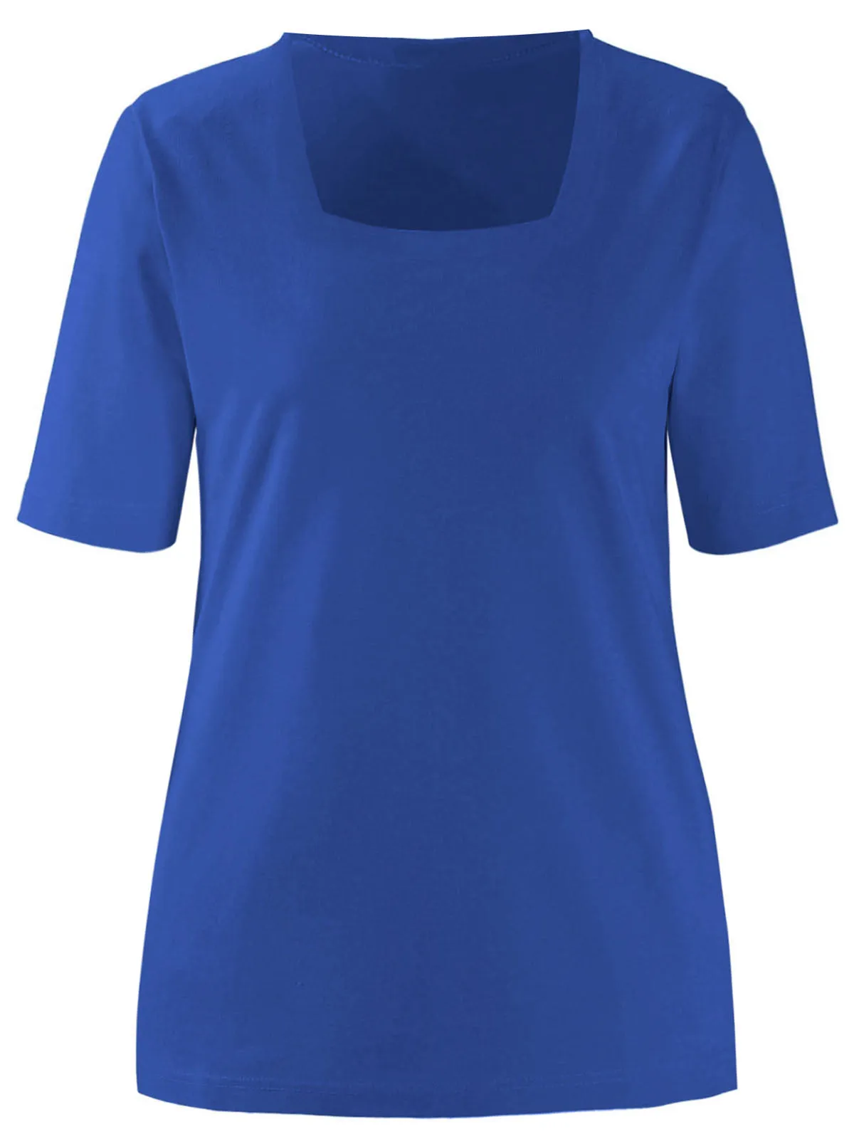 Women's Cotton Square Neck T-Shirt with Fringes