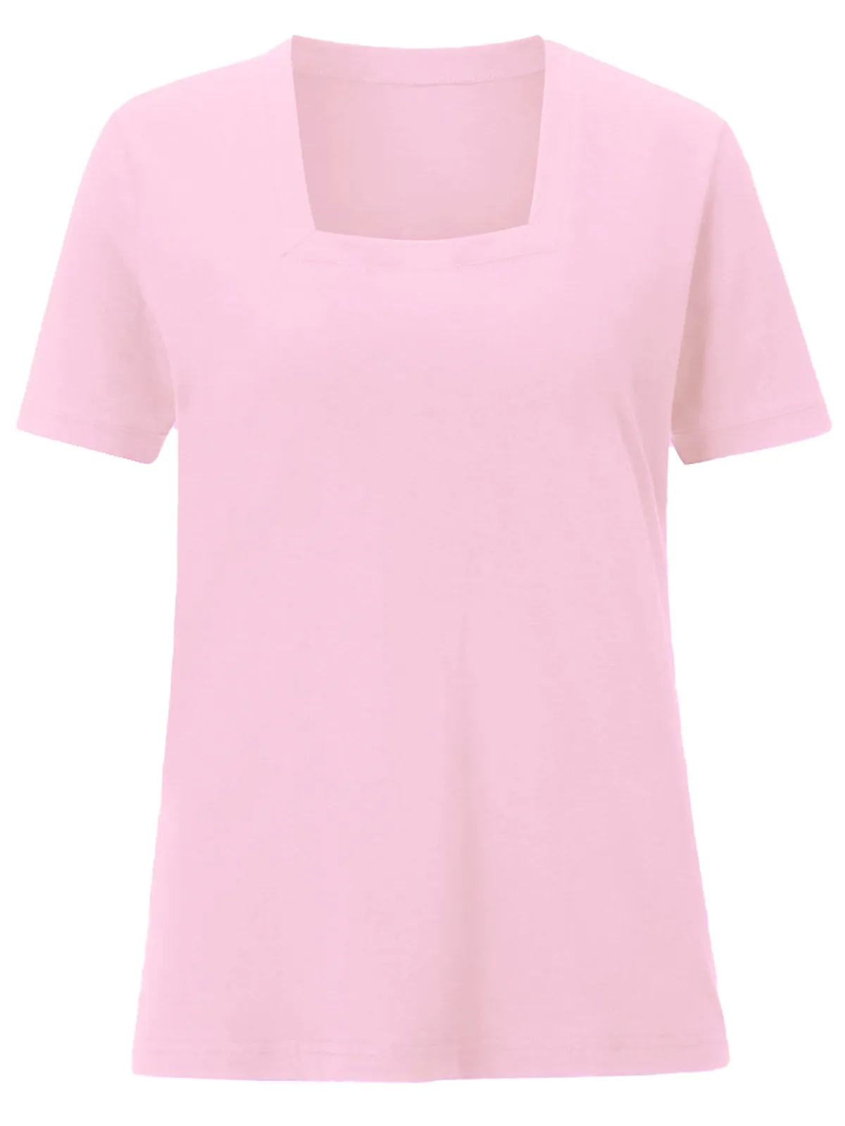 Women's Cotton Square Neck T-Shirt with Fringes