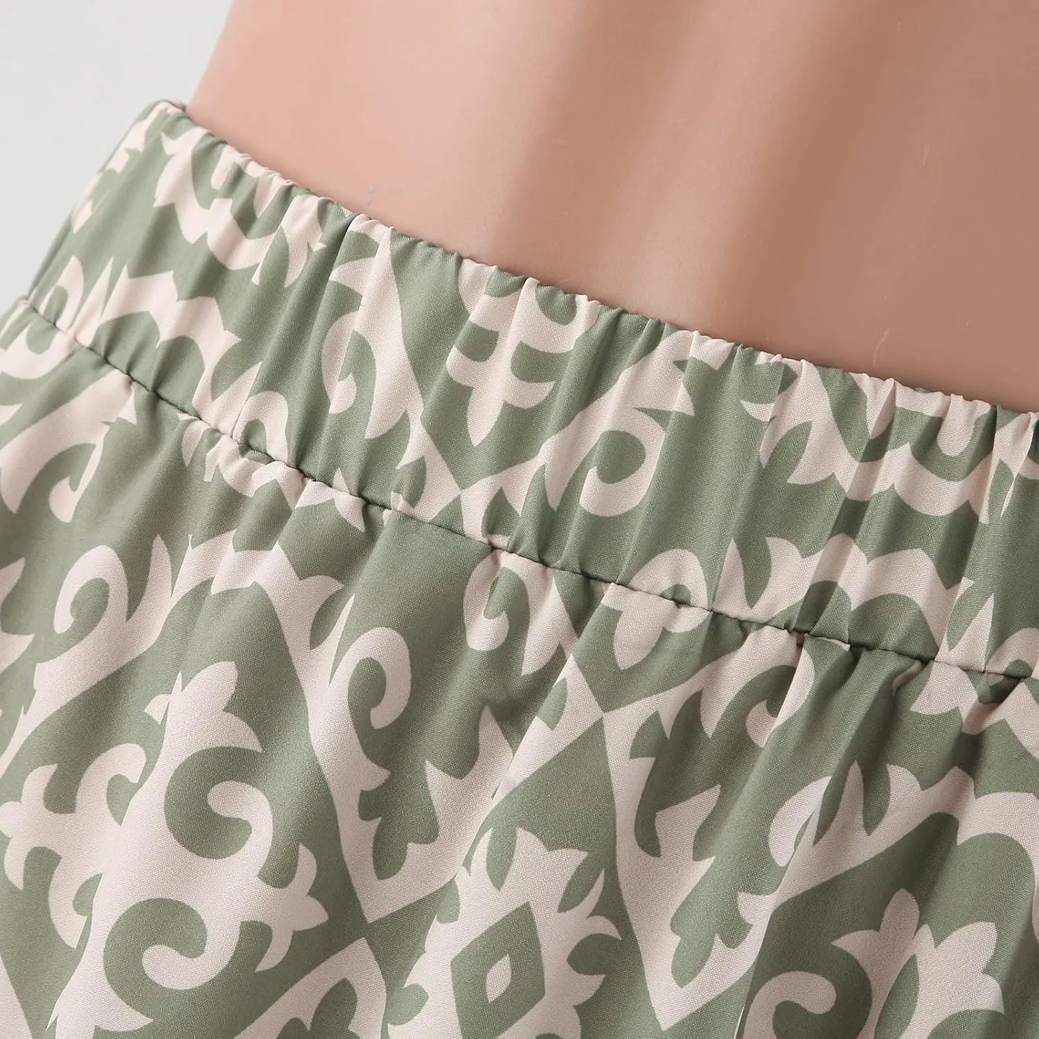 Womens High Waist Pleated Skirt Elegant Elastic Waistband Midi Swing Skirts Cover up Pleated Cheer Striped Bed