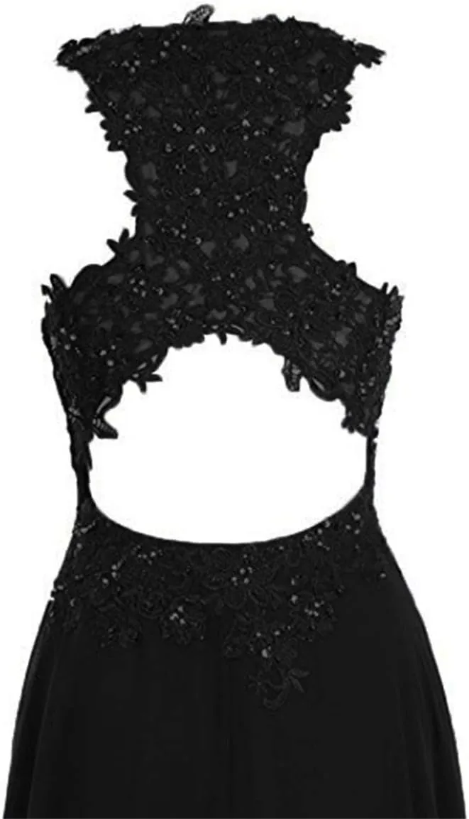 Women's Lace Appliques Prom Evening Dresses Formal Long Wedding Party Gowns