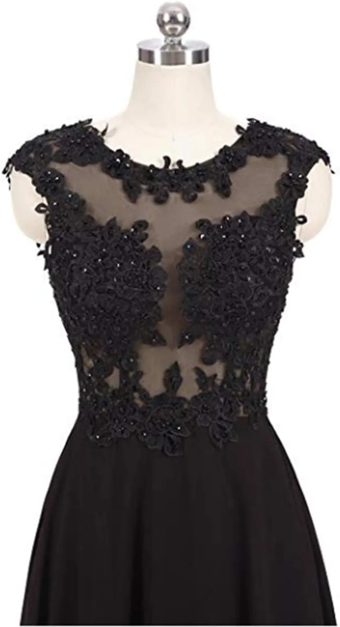 Women's Lace Appliques Prom Evening Dresses Formal Long Wedding Party Gowns