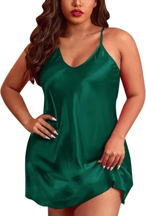 Women's Lingerie Dress Sexy Solid Color V Neck Camisole Nightwear Comfy Lightweight Vintage Summer Thin Nightgowns