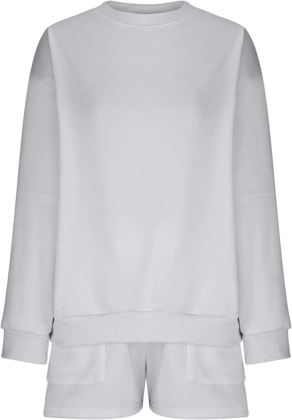 Womens Lounge Sets 2 Piece Outfits Oversized Long Sleeve Hoodies Sweatsuit Casual Sweat Shorts Matching Tracksuit