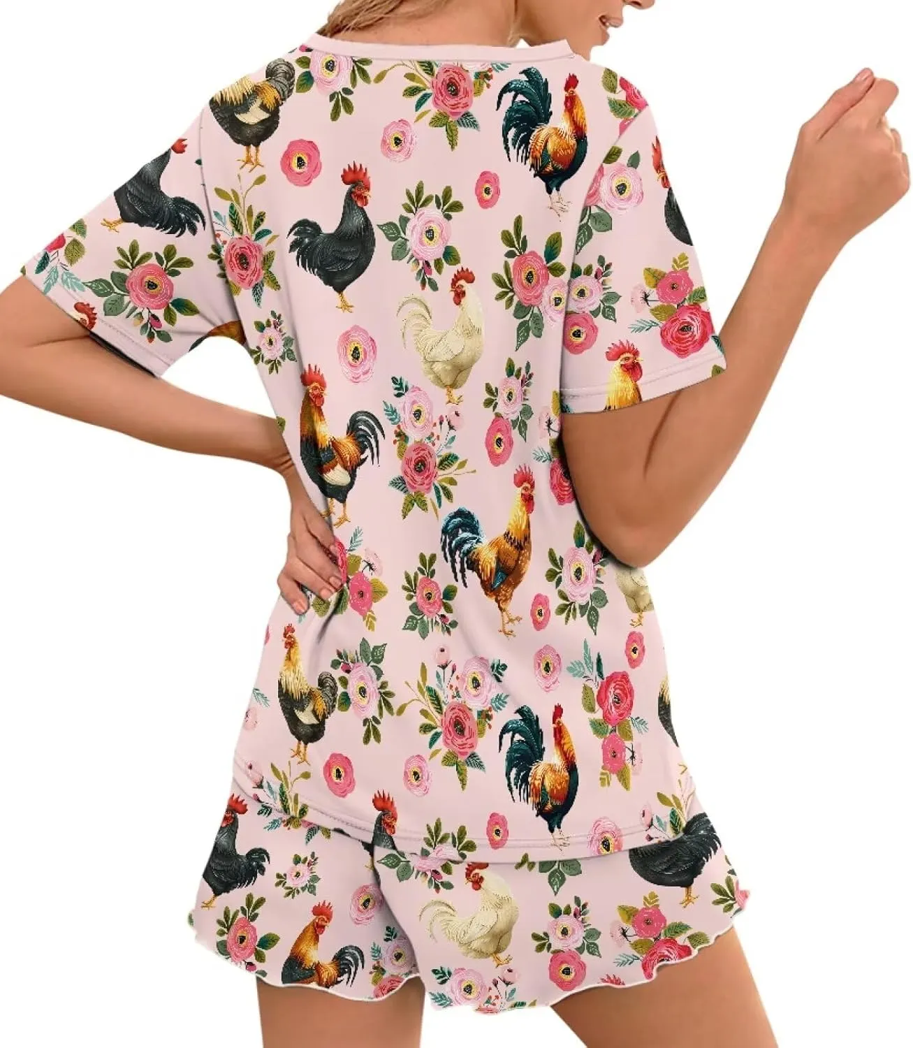 Womens Pajamas Set Cute Plus Size Loungewear for Lady With Pockets Holiday Pjs