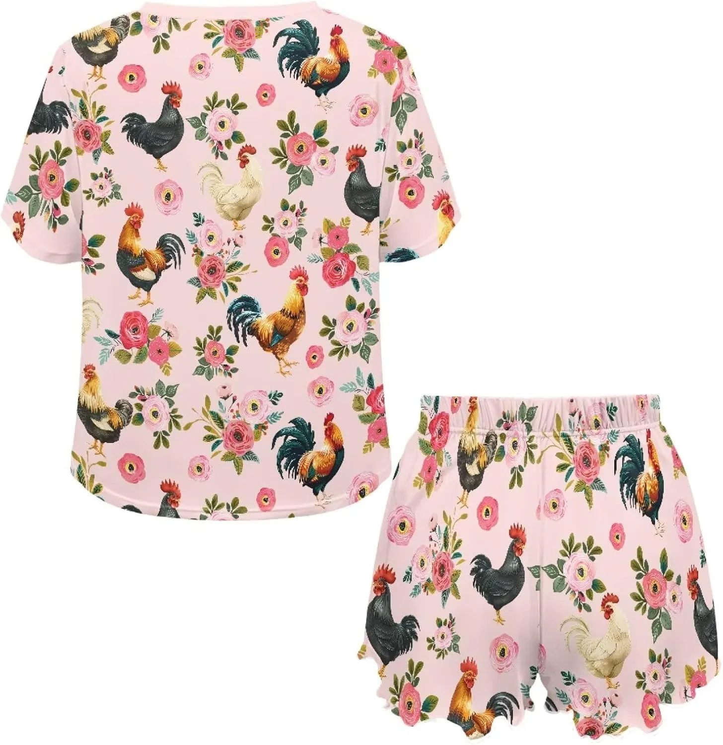 Womens Pajamas Set Cute Plus Size Loungewear for Lady With Pockets Holiday Pjs