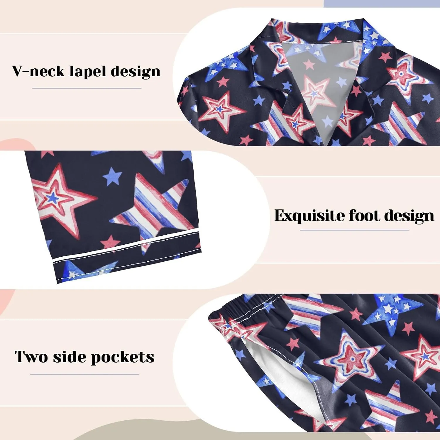 Womens Pajamas Set Satin Pajamas Set for Women Soft Long Sleeve Pj Set with Pockets S-XXL