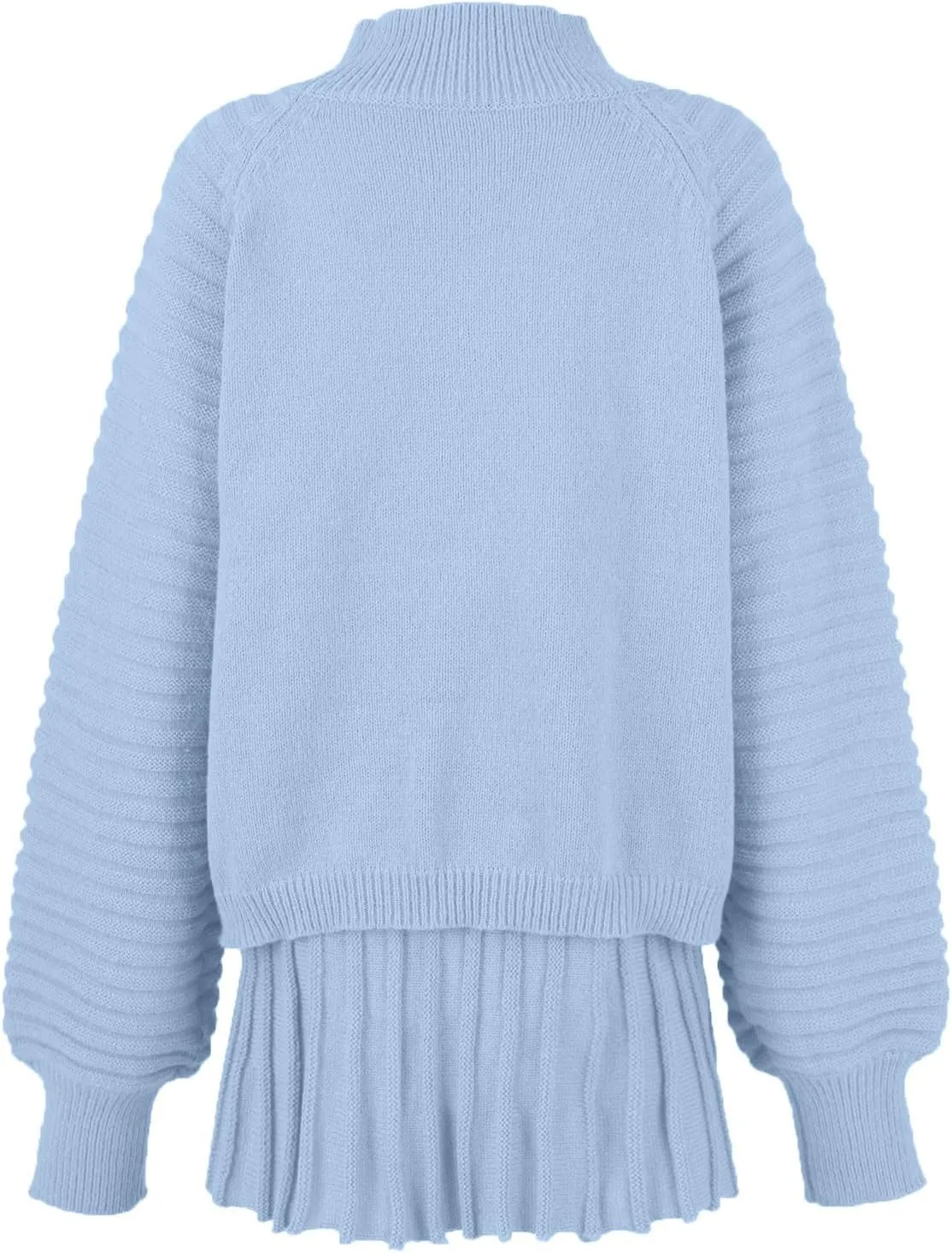 Women's Pleated Knit Skirt Set 2 Piece Outfits Long Sleeve Top Skirt Set Sweater Fall Winter Outfits, S-XL