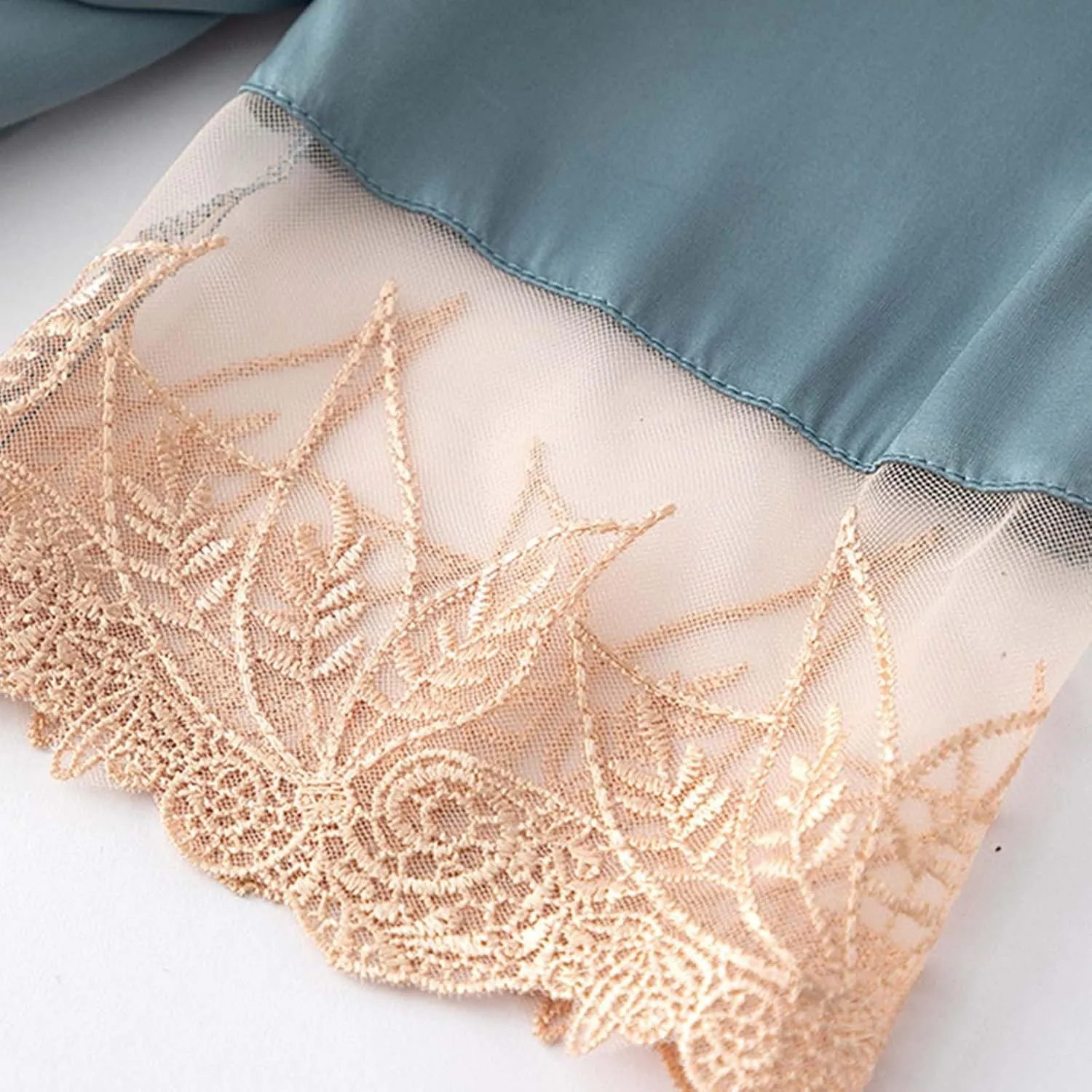 Women's Sexy Lace Pajamas Set Casual Loungewear 5 Piece Sleep Robe Camisole Slip Nightdress Shorts and Pants Sets