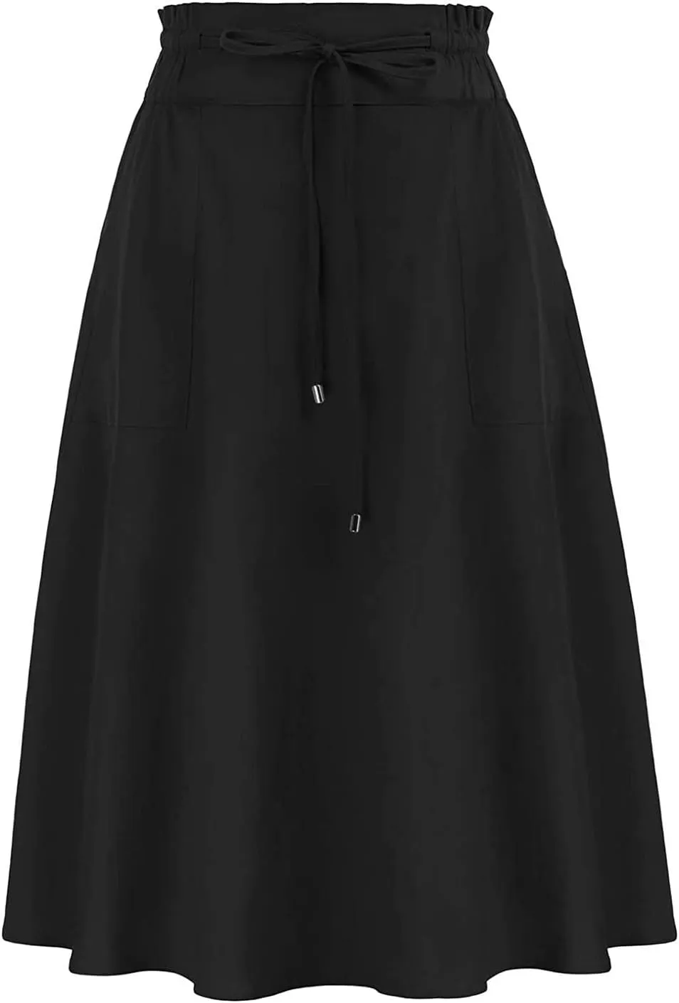 Womens Skirts Women Elastic High Waist Boho Maxi Skirt Casual Drawstring A Line Long Skirt Women's Midi Skirt