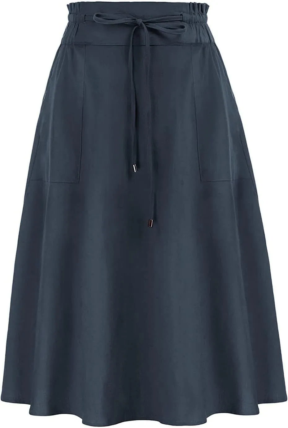 Womens Skirts Women Elastic High Waist Boho Maxi Skirt Casual Drawstring A Line Long Skirt Women's Midi Skirt
