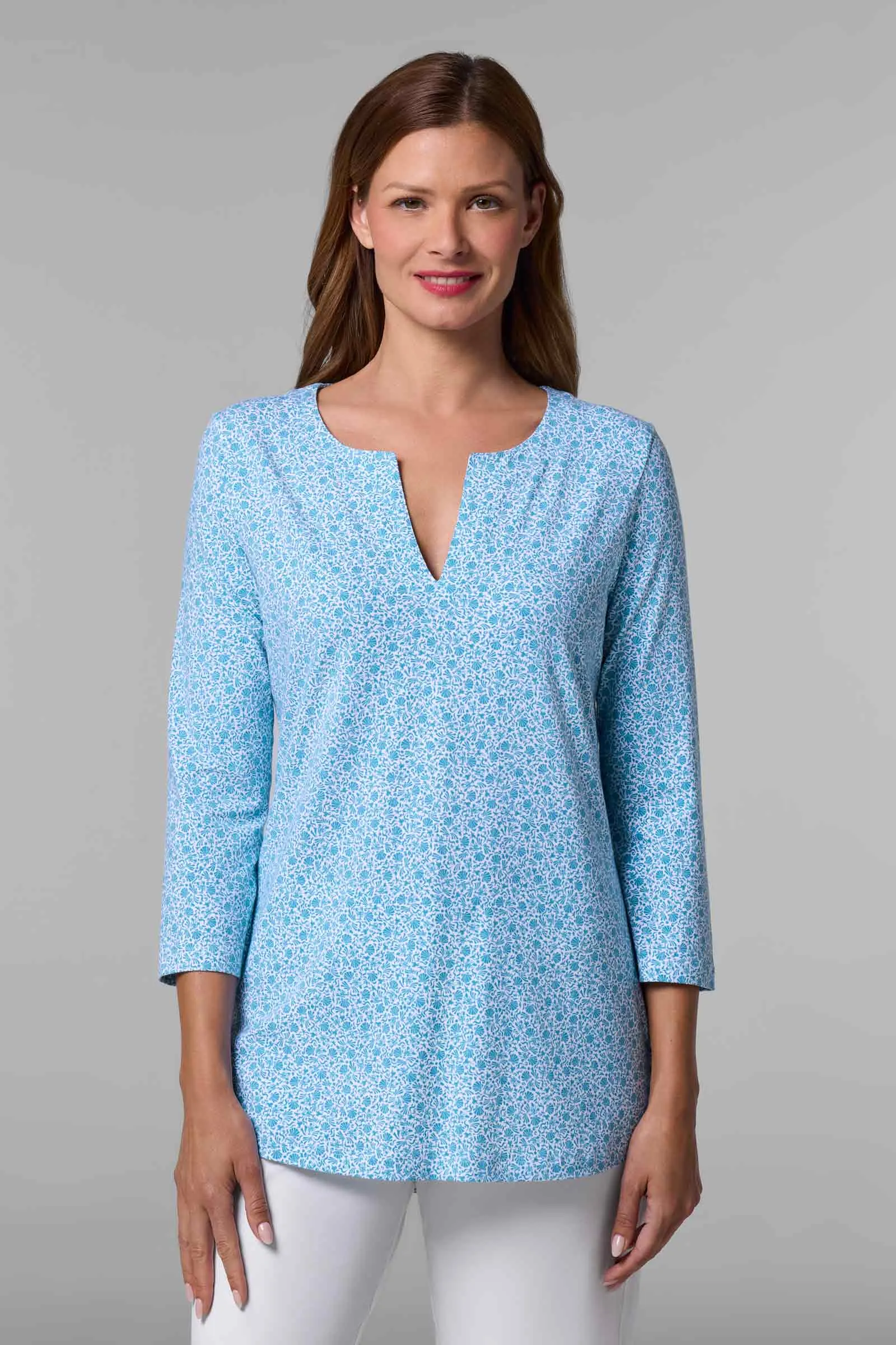 Women's St. Lucia Tunic Top | Malibu Blue Shell We