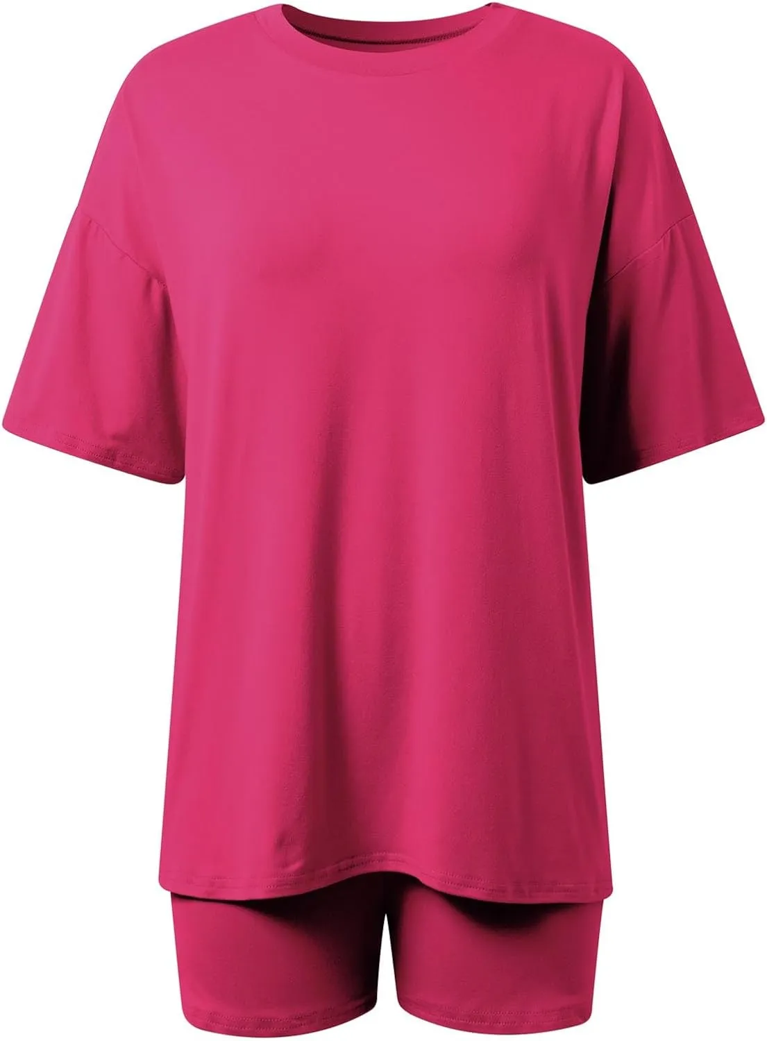 Womens Summer 2 Piece Outfits Casual Oversized 3/4 Sleeve Tshirts and Shorts Comfy Going Out Loungewear Matching Sets