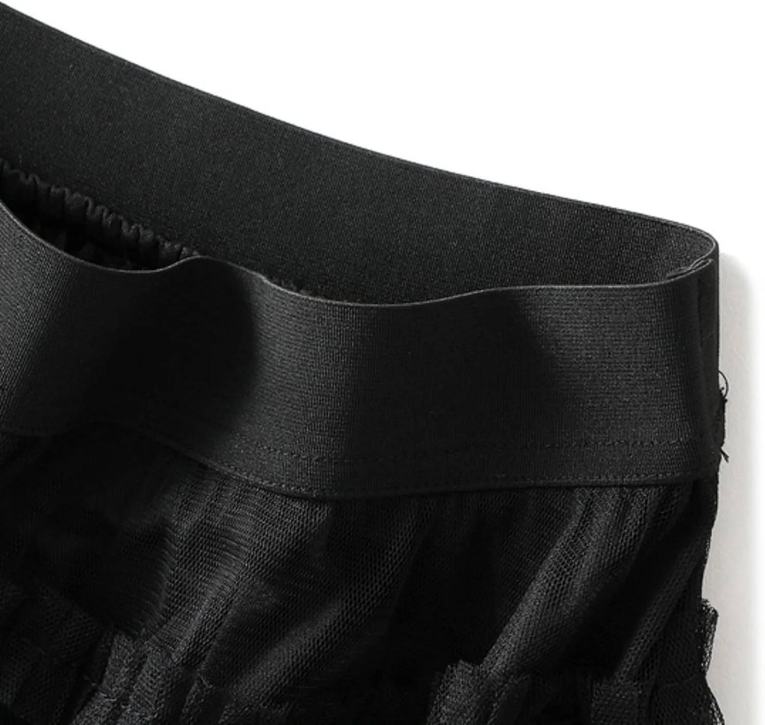 Womens Tulle Skirts Midi Elastic High Waist Pleated Mesh Flowy A-Line Long Tutu Skirts