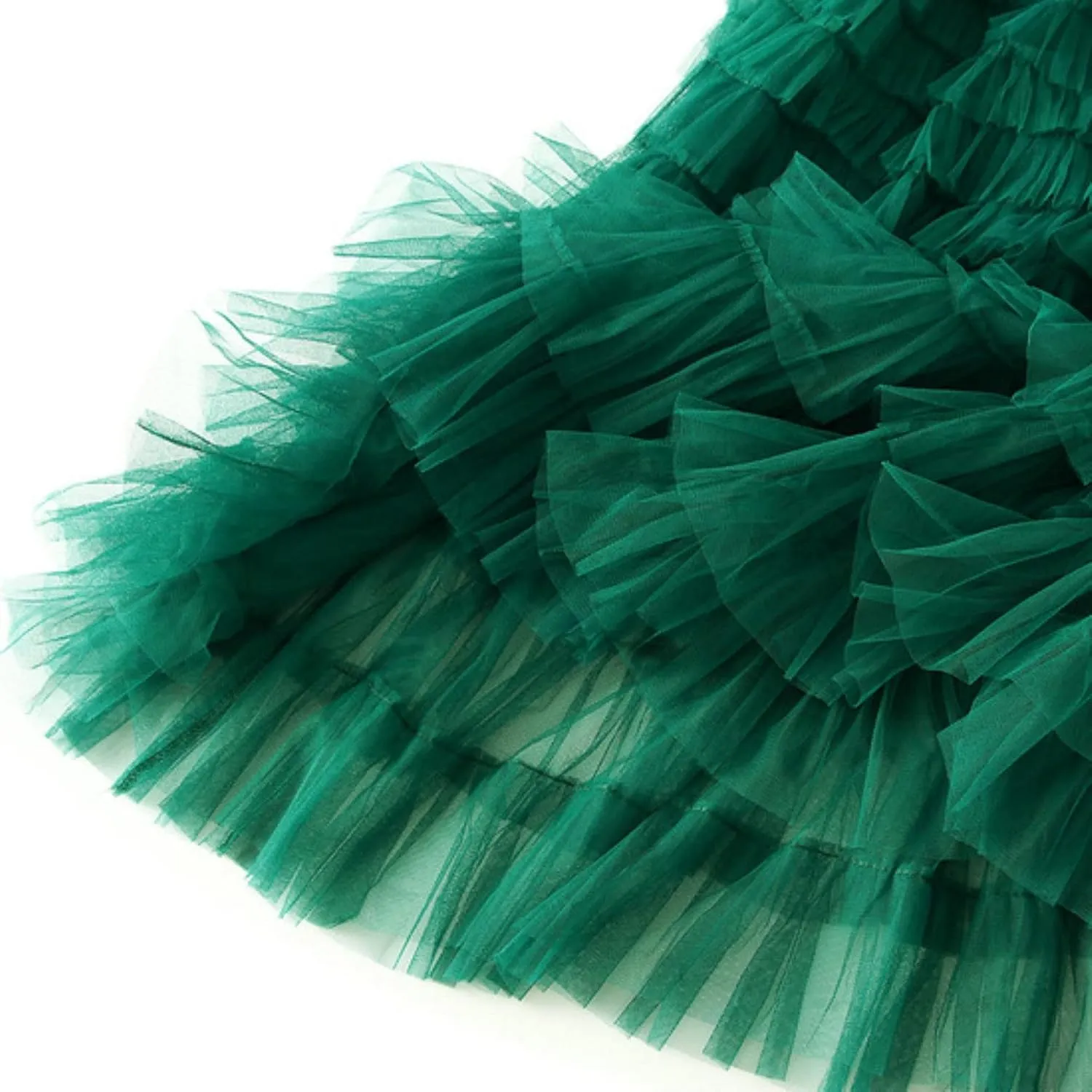 Womens Tulle Skirts Midi Elastic High Waist Pleated Mesh Flowy A-Line Long Tutu Skirts