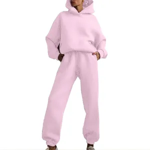 Workout Sets for Women Plus Size Sweatsuits Two Piece Sweatpants Sets and Hooded Pullover Long Sleeve Sweatshirts