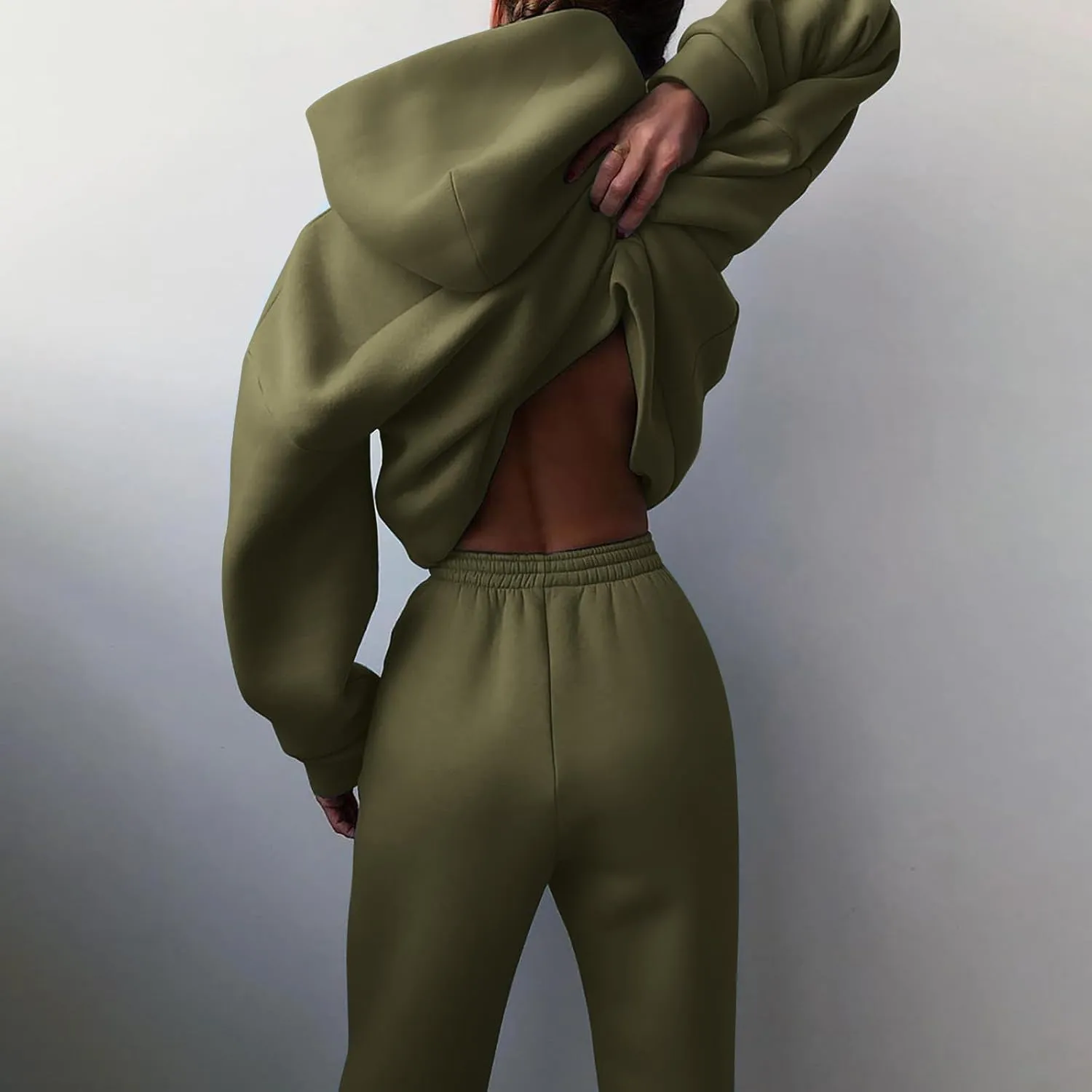 Workout Sets for Women Plus Size Sweatsuits Two Piece Sweatpants Sets and Hooded Pullover Long Sleeve Sweatshirts