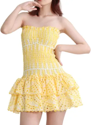 YELLOOP Vintage Dress for Women Y2k Dresses Tube Dress for Women Strapless Dress for Women Going Out Dresses