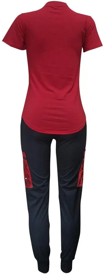 Yeshire Womens 2 Piece Outfit Sets Shirt Bodycon Pants Joggers Sportswear Tracksuits