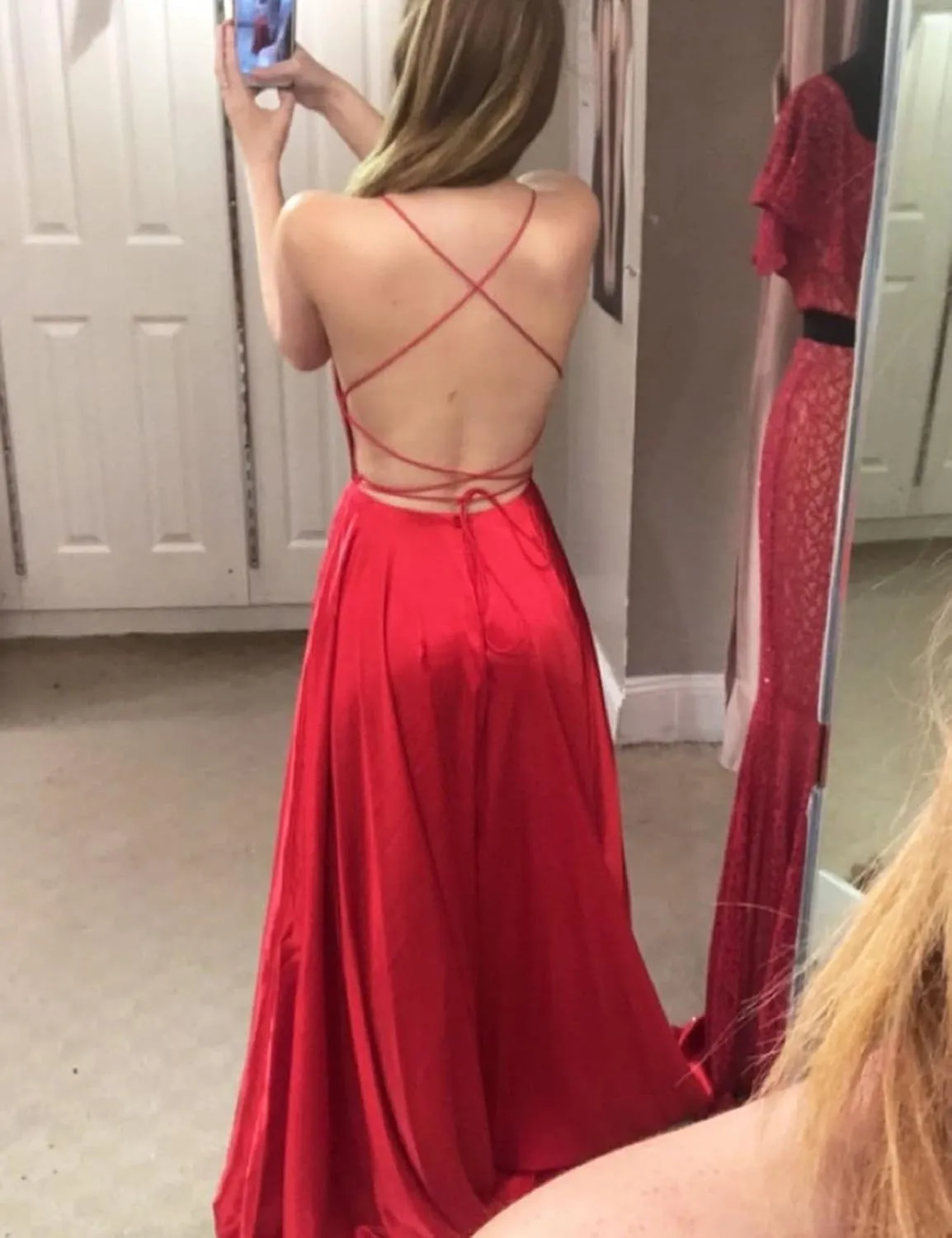 YMSHA Women's Satin Bridesmaid Dresses with Slit 2025 Long Satin A Line Formal Gowns with Pockets PM10