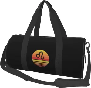 Zodiac Sign Leo Symbol Convertible Garment Bag with Shoulder Strap, Carry on Garment Duffel Bag for Men Women - Rolling Foldable for Travel Luggage Bags (Black)